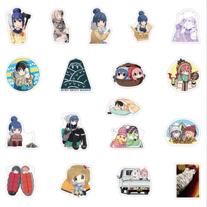 50PCS cartoon and anime character swing camping decorative style graffiti stickers, personalized, fashionable and creative trend DIY exquisite decorative decal cups, helmets, skateboard popular stickers