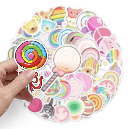 50PCS Cartoon Personality Lollipop Small Fresh Graffiti Waterproof Sticker Suitcase Notebook Refrigerator Helmet