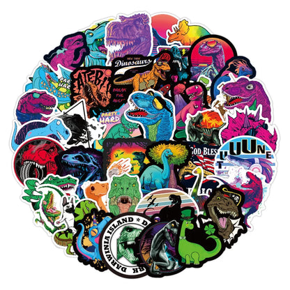 50PCS Dinosaur World Graffiti Stickers Personalized Waterproof Luggage Laptop  Refrigerator Water Cup Decoration