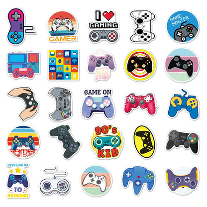 /50PCS Cartoon Gamepad Graffiti Children Stickers Luggage Mobile Phone Case Laptop Waterproof PVC Stickers