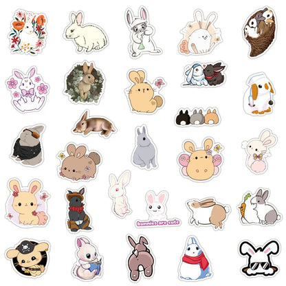 50PCS   Cute Rabbit  Graffiti Stickers Waterproof Suitcase Laptop Skateboard Mobile Phone Stickers