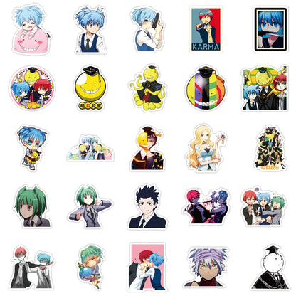 50PCS cartoon and anime assassination classroom graffiti stickers, personalized DIY luggage, laptop, scooter, water cup, waterproof decorative sticker toys