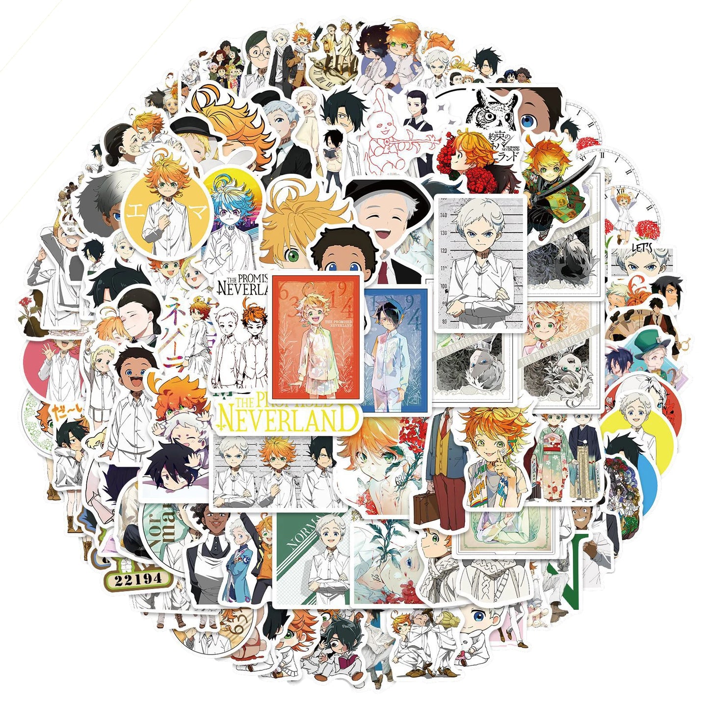 50PCS Cartoon promised Neverland Sticker Sticker Scrapbook Notebook Luggage Guitar Phone Toy Sticker