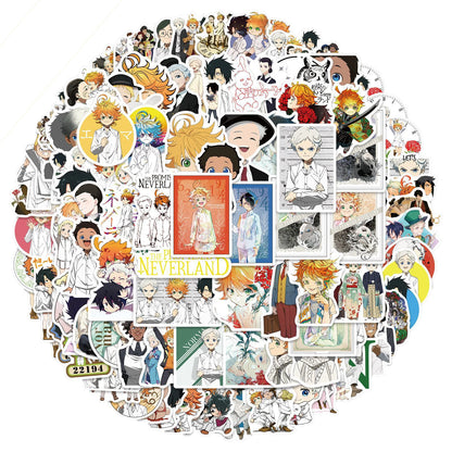 50PCS Cartoon promised Neverland Sticker Sticker Scrapbook Notebook Luggage Guitar Phone Toy Sticker