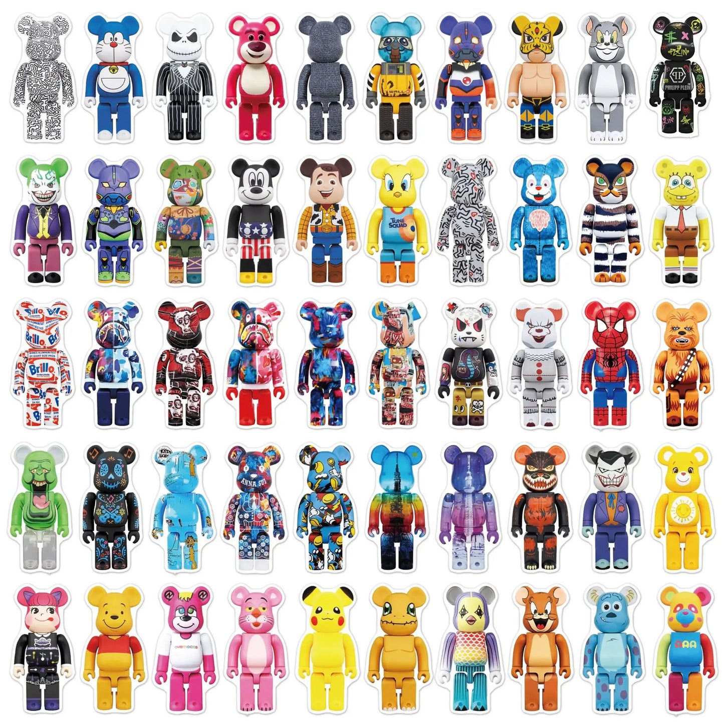 50pcs Cartoon Building Block Bear Personality DIY Decoration Suitcase Mobile Phone Case Toy Sticker