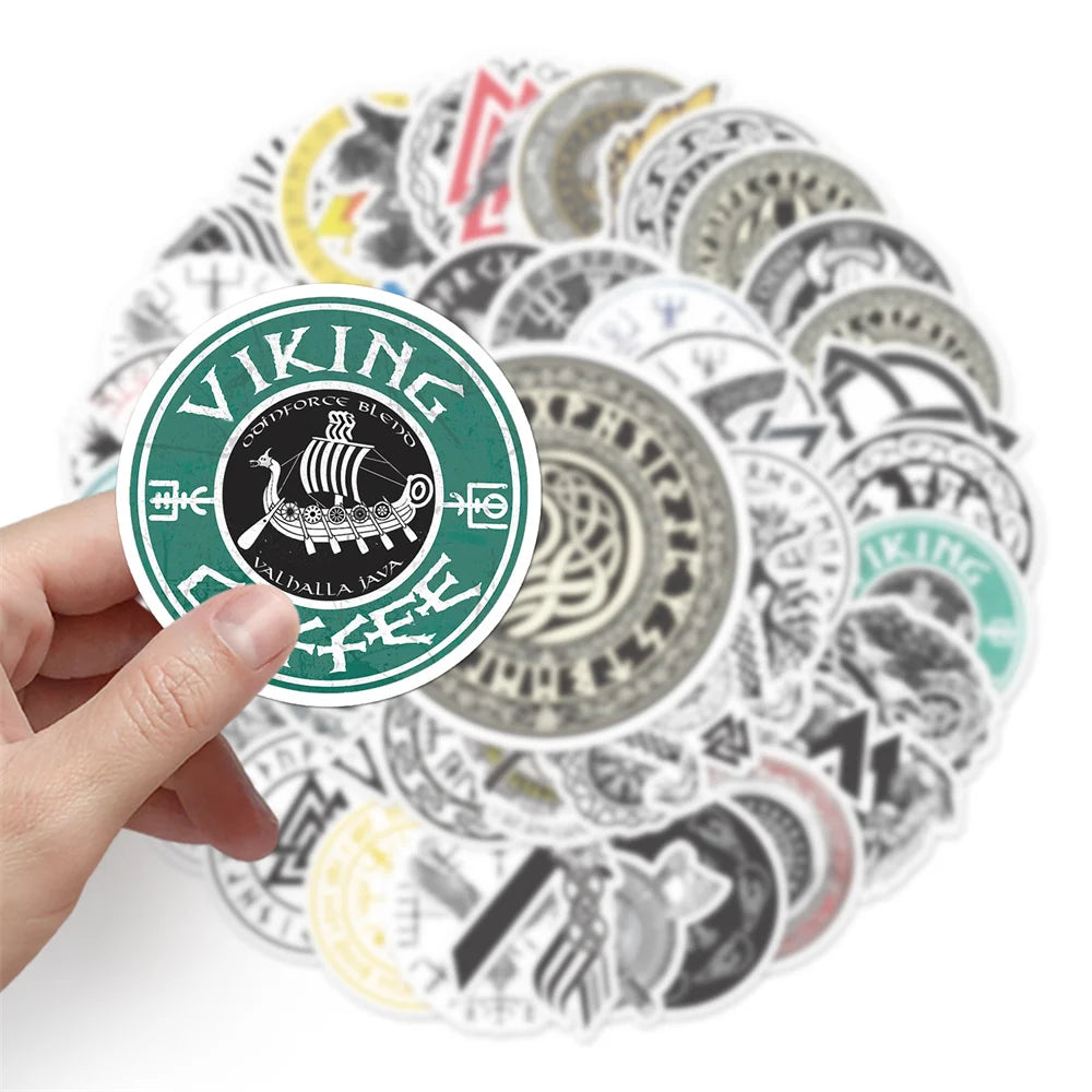50PCS Viking Suitcase Stickers Creative Trend Graffiti Waterproof Suitcase Laptop Decoration Stickers
