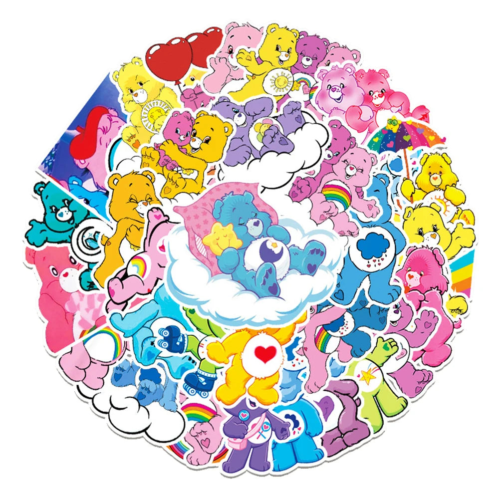 50PCS Love Bear Graffiti Sticker Personality Cartoon Animation Removable Skateboard Water Cup Luggage Sticker