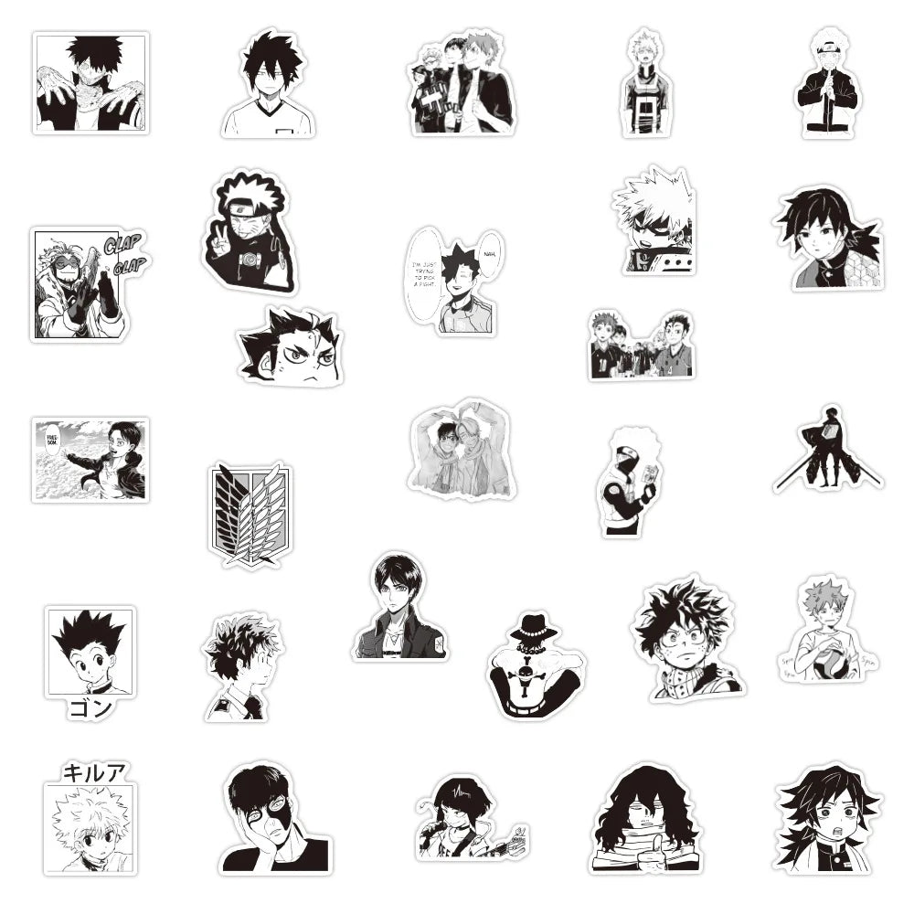 50 Pieces of Mixed Anime Stickers Graffiti Toys Laptop Skateboard Mobile Phone Luggage Stickers