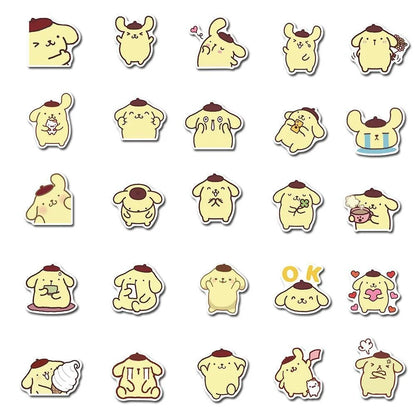 50PCS Art Illustration Popular Creative Cartoon Cute Animal Pudding Dog Series Decorative Style Graffiti Stickers Personalised Fashion Creative Trend DIY Exquisite Decorative Decals Suitable for Cups, Helmets, Skateboards Popular Stickers Toys