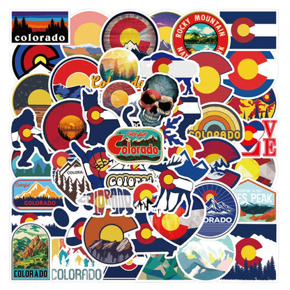 50PCS Famous City Colorado Graffiti Stickers Landscape Luggage Laptop Water Cup Stickers