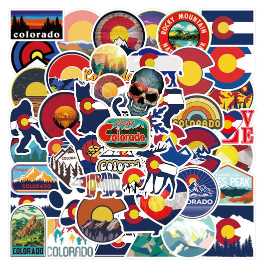 50PCS Famous City Colorado Graffiti Stickers Landscape Luggage Laptop Water Cup Stickers