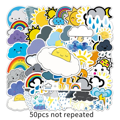 50PCS Weather and Climate Creative Graffiti Sticker Laptop Phone Guitar Car Gift Toy Waterproof Sticker