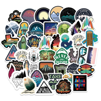 50PCS Cartoon Fishing Series Sticker Trolley Case Bike Scooter Water Cup Waterproof Sticker