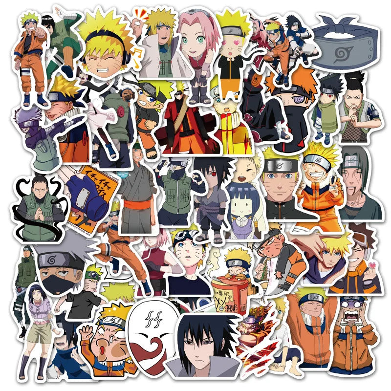 50PCS Japanese anime Naruto cartoon graffiti luggage laptop mobile phone personalized decoration stickers