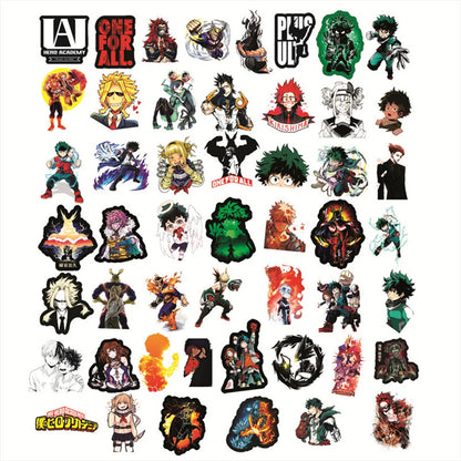 50PCS Trendy Cartoon Anime My Hero Academy Graffiti Decoration Suitcase Guitar Waterproof Sticker