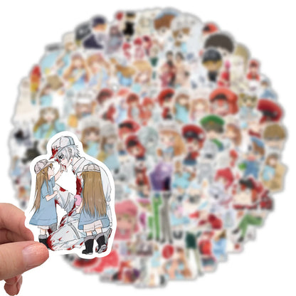 50PCS Animation Work Cell Cartoon Graffiti Waterproof Sticker Suitcase Notebook Skateboard Refrigerator Water Cup