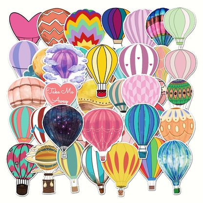 50PCS Hot Air Balloon Cartoon Cute Little Fresh Graffiti Waterproof Sticker Suitcase Notebook Refrigerator Helmet