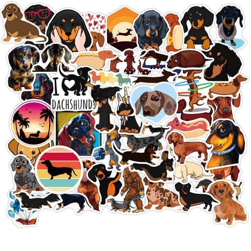 50PCS Cartoon Pet Dog Sticker Graffiti Laptop Guitar Motorcycle Luggage Skateboard Bike Waterproof Sticker