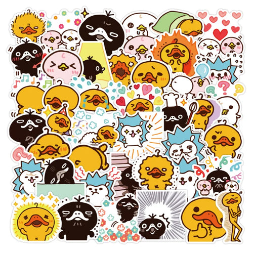 50PCS Cute Big-billed Duck Cartoon Anime Graffiti Notebook Suitcase Iron Toy