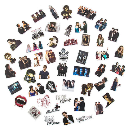 50PCS Popular American TV Series The Vampire Diaries Laptop Suitcase Guitar Waterproof Graffiti Stickers