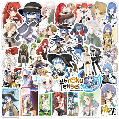 50PCS Unemployed Reincarnation Cartoon Anime Sticker Notebook Guitar Skateboard Phone Toy Sticker