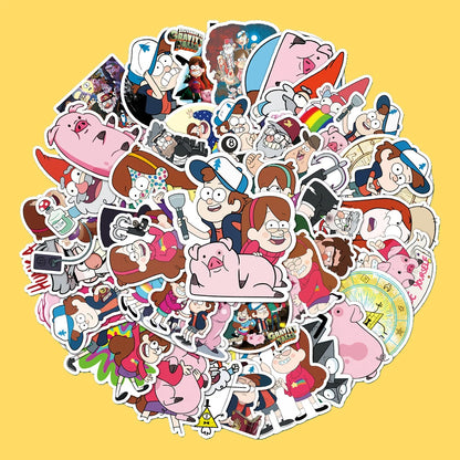 50PCS Cartoon Weird Town Graffiti Sticker Notebook Guitar Skateboard Mobile Phone Gift Toy Sticker