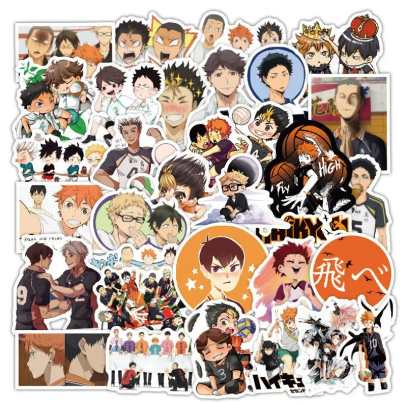 50PCS Volleyball Teenager Cartoon Anime Boy Toy Graffiti Laptop Luggage Skateboard Guitar Waterproof Sticker