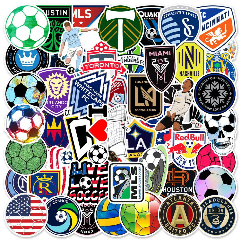 50/PCS Football Lovers Cartoon Graffiti Luggage Mobile Phone Children Toy Laptop Diy Scrapbook Art Sticker