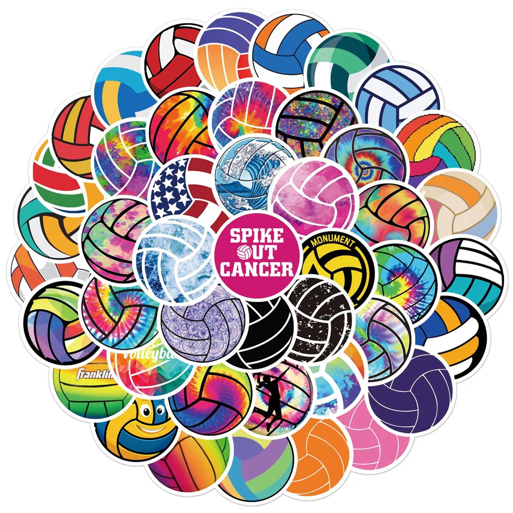 50PCS Volleyball Graffiti Sticker Suitcase Guitar Car Computer Waterproof PVC Sticker