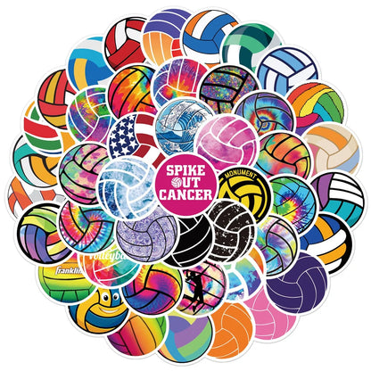 50PCS Volleyball Graffiti Sticker Suitcase Guitar Car Computer Waterproof PVC Sticker