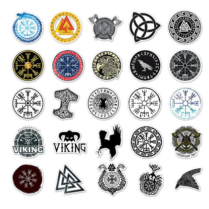 50PCS Viking Suitcase Stickers Creative Trend Graffiti Waterproof Suitcase Laptop Decoration Stickers
