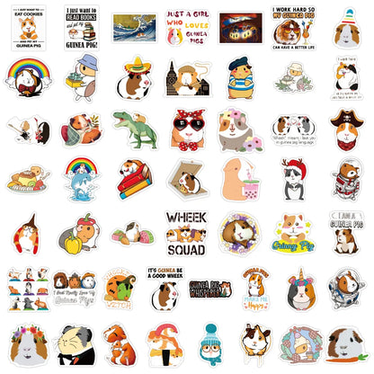 50PCS cartoon cute little pet hamster decorative style graffiti stickers, personalized, fashionable and creative trend DIY exquisite decorative decal cups, helmets, skateboard popular sticker toys