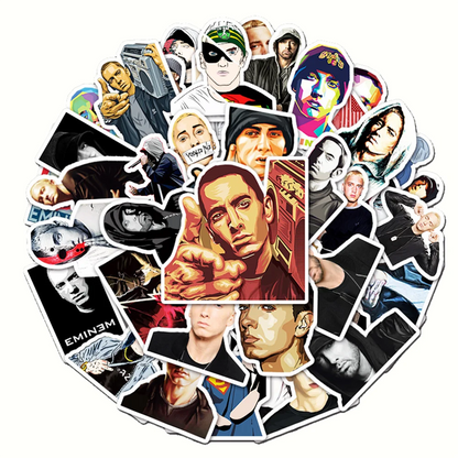 50PCS Eminem Rapper Graffiti Waterproof Sticker Suitcase Notebook Skateboard Refrigerator Stationery Box WaterCup