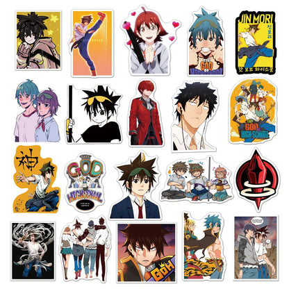 50PCS New Animation God of College Graffiti Waterproof Sticker Suitcase Car Helmet Guitar Refrigerator Water Cup