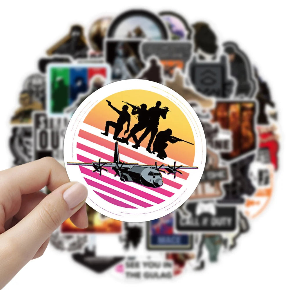 50PCS Game Mission War Fire Assault Graffiti Laptop Guitar Motorcycle Luggage Skateboard Bike Waterproof Sticker