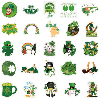 100PCS Irish Festival Waterproof Graffiti Sticker Computer Luggage Phone Case Water Cup Guitar Helmet Refrigerator