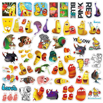 60PCS Hilarious Animation Cartoon Graffiti Waterproof Helmet Laptop Luggage Bicycle Skateboard Cute PVC Stickers