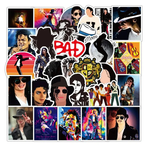 50PCS Jackson Dancing King Graffiti Notebook Helmet Computer Skateboard Guitar Waterproof Sticker Decoration