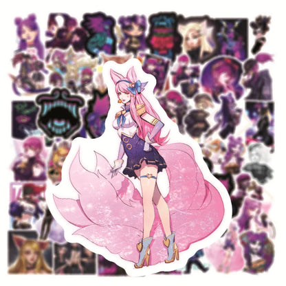 50PCS LOL Game KDA Graffiti Waterproof Sticker Suitcase Notebook Skateboard Refrigerator Stationery Box Water Cup