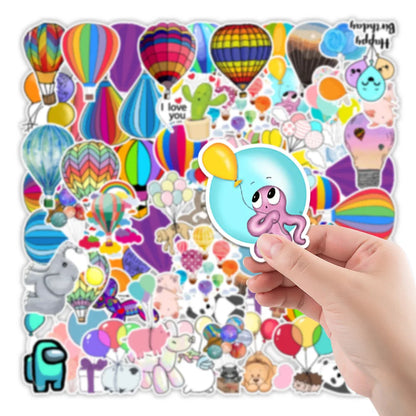 50PCS Cartoon Balloon Sticker Computer Notebook Mobile Phone Water Cup Sticker Waterproof Sticker