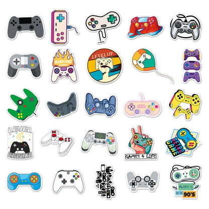 /50PCS Cartoon Gamepad Graffiti Children Stickers Luggage Mobile Phone Case Laptop Waterproof PVC Stickers