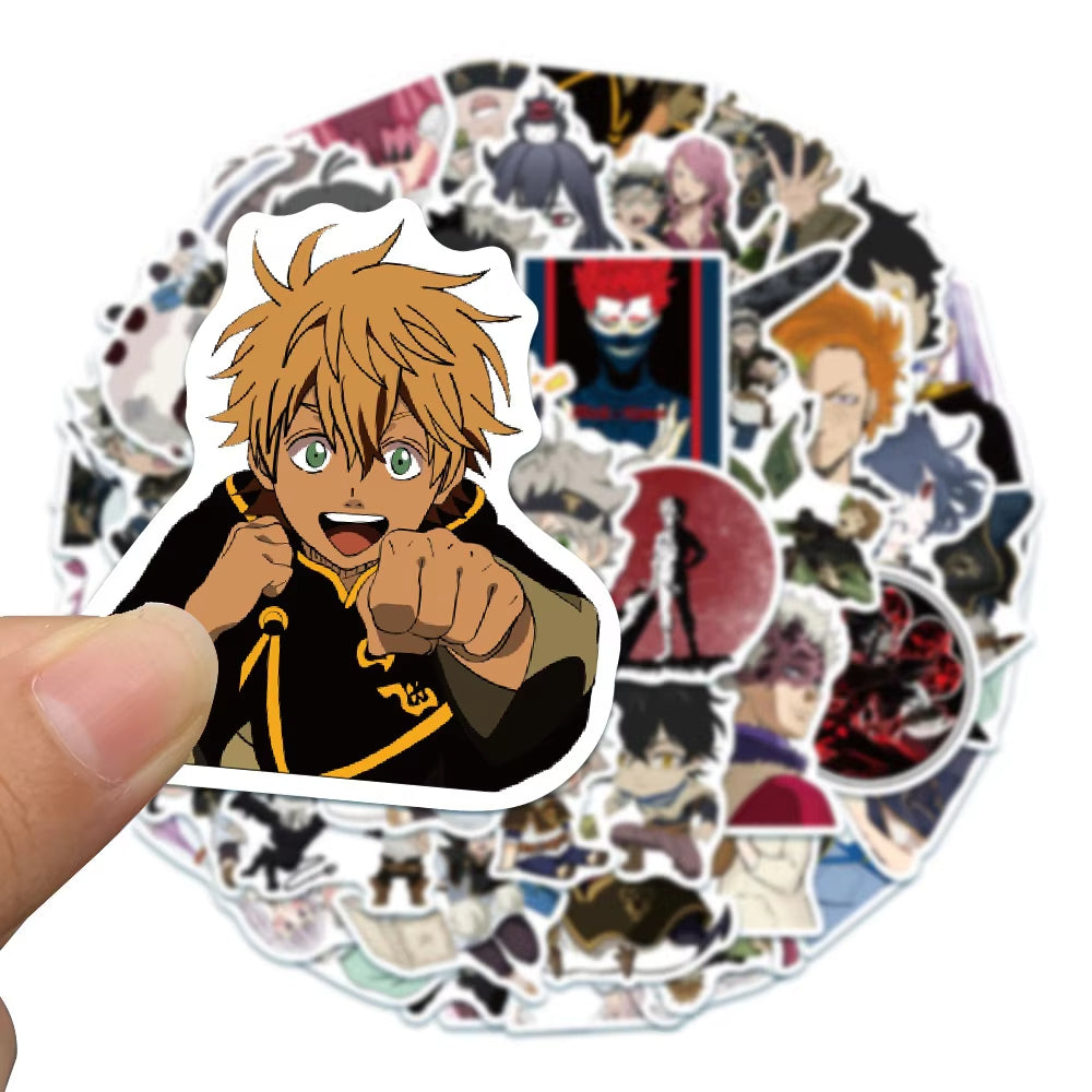 50OPCS Cartoon Black Clover Anime Graffiti Sticker Laptop Suitcase Waterproof Guitar Decoration Toy
