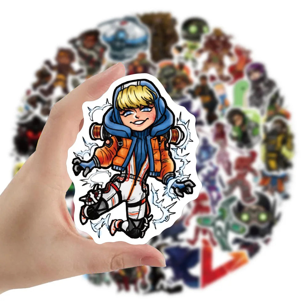 50pcs Game Apex Legends Stickers DIY Waterproof Luggage  Laptop  Guitar Car Wall Cartoon Sticker Decals Kids Toy