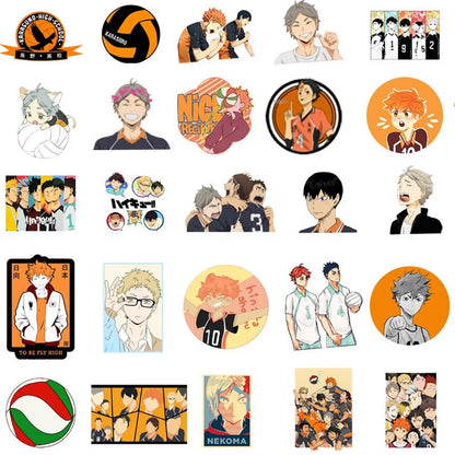 50 pieces of haiku from Japanese cartoon anime haikyuu!! Graffiti stickers, personalized DIY guitar suitcases, laptop phone cases, refrigerator decorative stickers, toys