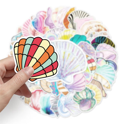 50PCS     ShellCartoon Suitcase Stickers Creative Graffiti Waterproof Suitcase Laptop Decoration Stickers