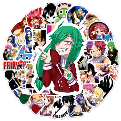 50PCS Cartoon Anime Fairy Tail Graffiti Stickers Luggage Laptop Guitar Bike Skateboard Waterproof Stickers