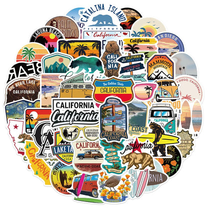 50PCS         CaliforniaGraffiti Stickers Can Decorate Luggage Water Cup Waterproof DIY New Product
