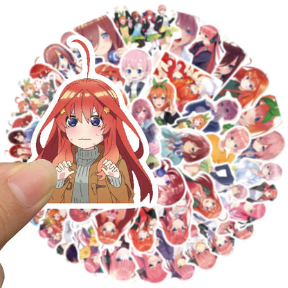50pcs Japanese Anime Quintile Bride Graffiti Sticker DIY Guitar Luggage Star Anime Sticker Waterproof