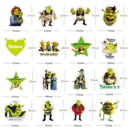 50pcs Cartoon Monster Shrek Graffiti Sticker DIY Suitcase Laptop Suitcase Guitar Star Sticker Waterproof