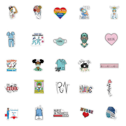 50PCS International Nurse's Day Graffiti Stickers Decorative Luggage Motorcycle Laptop Waterproof Stickers